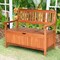 42 Storage Bench Deck Box Solid Wood Seating Container Tools Toys W/Backrest